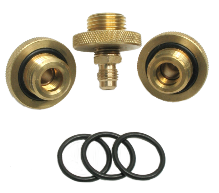 MIDWEST 110703 1/2" SET 3 EACH  QUICK TEST COCK ADAPTERS WITH 3 EXTRA "O" RINGS