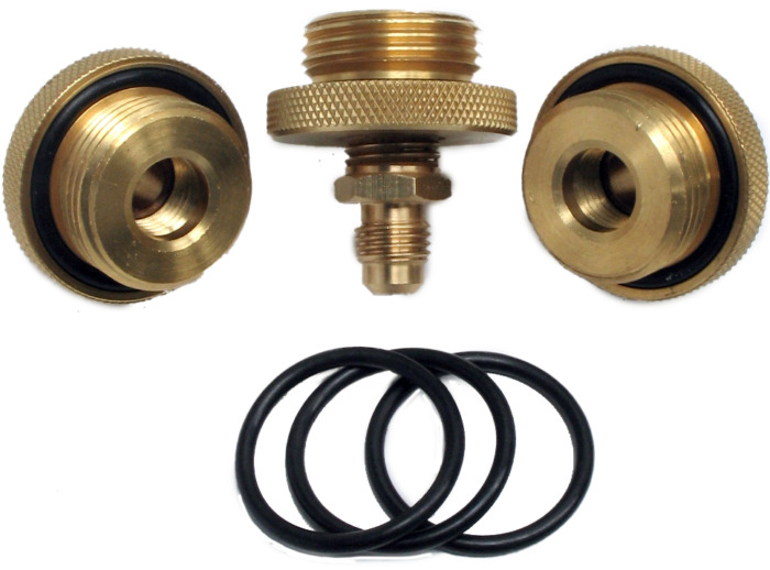 MIDWEST 110704 3/4" SET 3 EACH  QUICK TEST COCK ADAPTERS WITH 3 EXTRA "O" RINGS