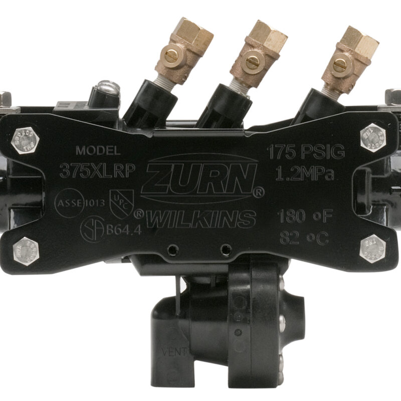 WILKINS 2" 375XLB BLACK EPOXY COATED RP BACKFLOW ASSEMBLY (LEAD FREE)