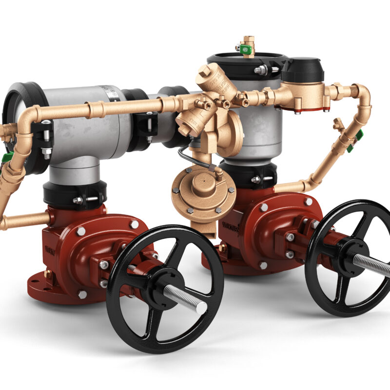 WILKINS 8" 475STDAR RPDA STAINLESS STEEL "N" PATTERN WITH OS&Y GATE VALVES AND CF METER (LEAD FREE) WITH SPOOL TO FIT FOOTPRINT OF 475DA