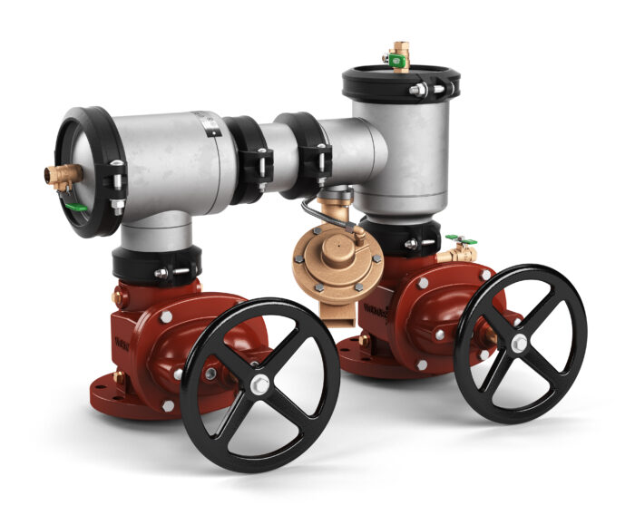 WILKINS 6" 475STR RP *N-PATTERN* ASSEMBLY STAINLESS STEEL WITH NRS GATE VALVES AND SPOOL TO FIT DUCTILE IRON 475 FOOTPRINT (LEAD FREE)