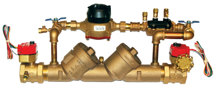 WILKINS  2" 950XLTDABFSS DOUBLE CHECK DETECTOR ASSEMBLY W/ BUTTERFLY SHUT OFF VALVES, GPM METER *NON-POTABLE*