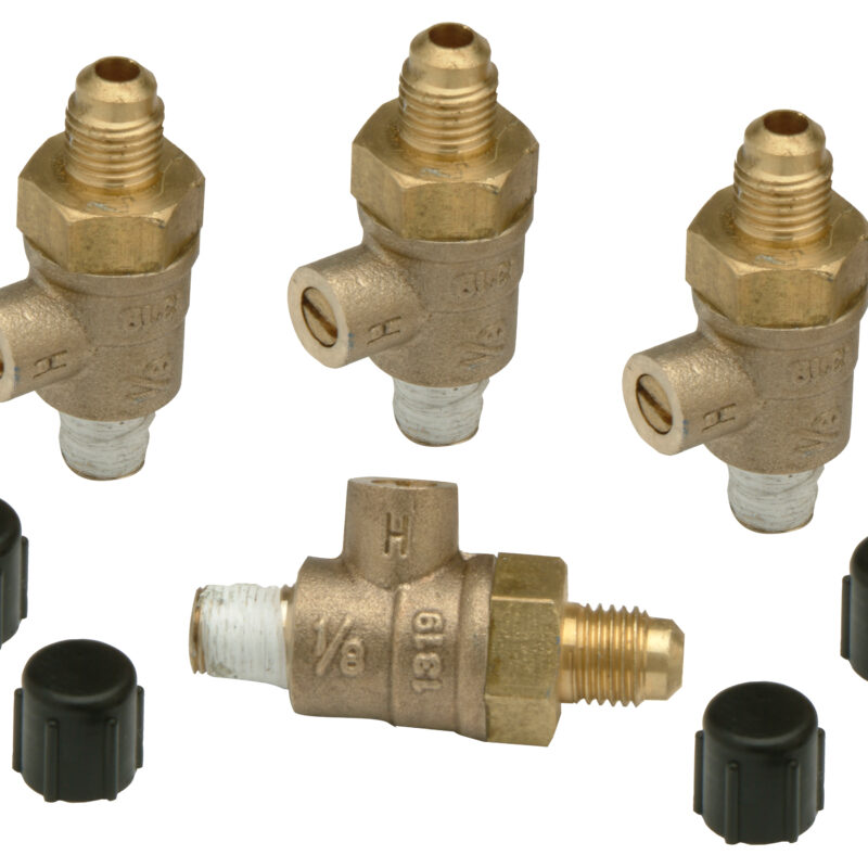 WILKINS RK18-860XLFT - 1/8" TEST COCKS WITH FLARE TIPS (LEAD FREE)