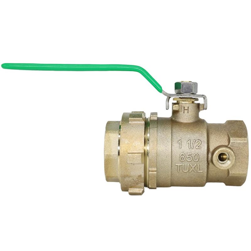 WILKINS 850TUXL 1 1/4" UNION BALL VALVE TAPPED FOR TEST COCK (LEAD FREE)