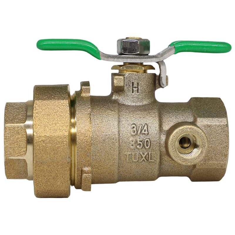 WILKINS 850TUXL 3/4" UNION BALL VALVE TAPPED FOR TEST COCK (LEAD FREE)