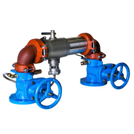 AMES 4" C400N RP BACKFLOW ASSEMBLY WITH NRS GATE VALVES, FLOOD SENSOR - N-PATTERN (LEAD FREE)