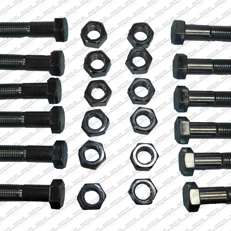 10" 150# PLATED BOLT & NUT SET 12 EA 7/8" X 3 3/4" BOLT