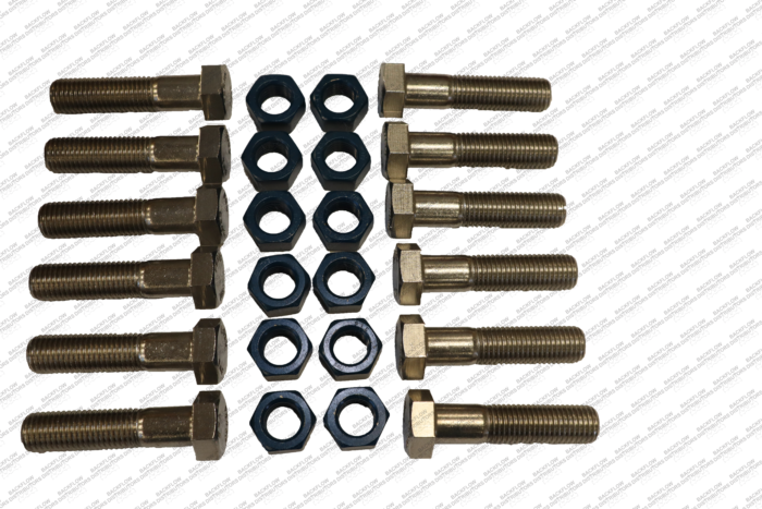 10" 304 STAINLESS STEEL BOLT & NUT SET WITH FLUOROKOTE HEX NUT  12 EA 7/8" X 3 3/4" BOLT