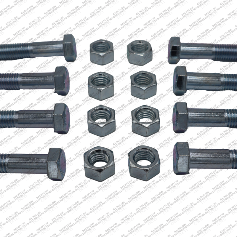 4" 304 STAINLESS STEEL BOLT & NUT SET WITH FLUOROKOTE HEX NUT  8 EA 5/8" X 3" BOLTS ***STAINLESS STEEL***