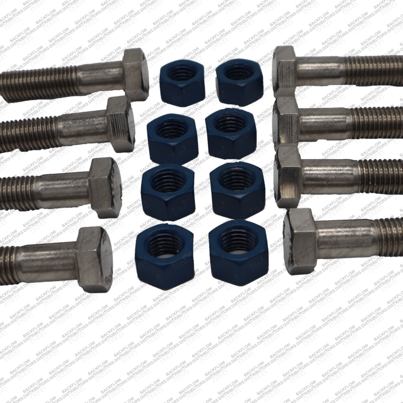 6" 304 STAINLESS STEEL BOLT & NUT SET WITH FLUOROKOTE HEX NUT - 8 EA 3/4" X 3 1/4" BOLTS ***STAINLESS STEEL***