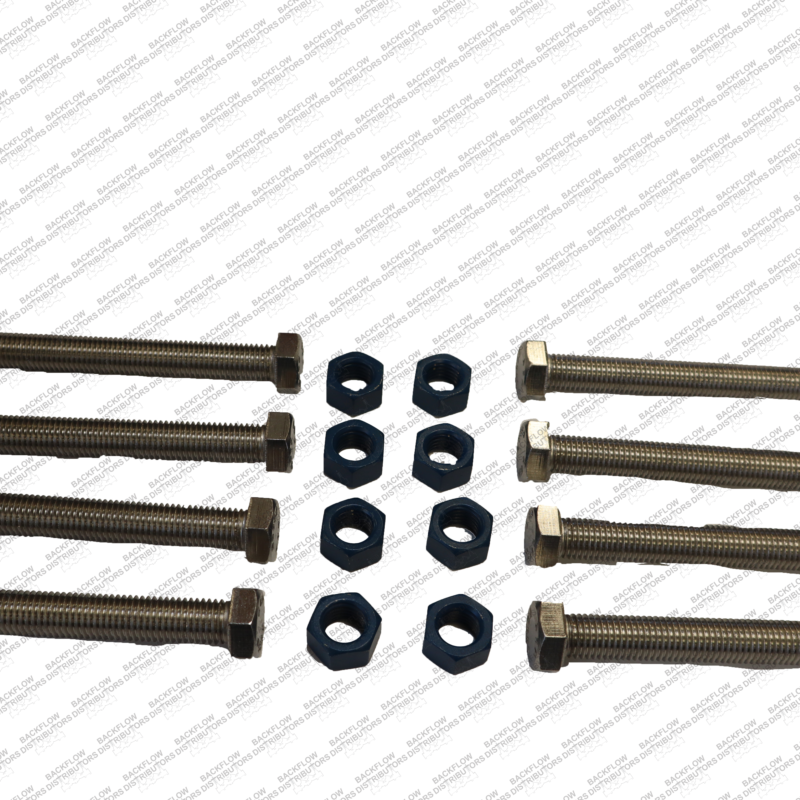 6" 304 STAINLESS STEEL BOLT & NUT SET WITH FLUOROKOTE HEX NUT - 8 EA 3/4" X 6" BOLTS ***STAINLESS STEEL***