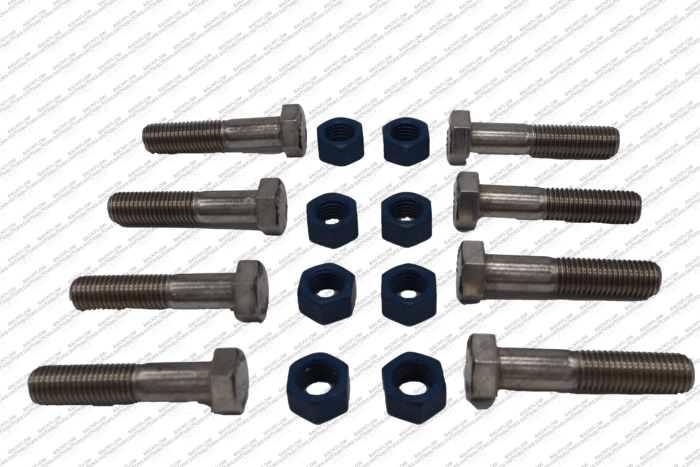 8" 304 STAINLESS STEEL NUT & BOLT SET WITH FLUOROKOTE HEX NUT  8 EA 3/4" X 3 1/2" BOLTS ***STAINLESS STEEL***